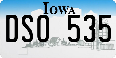 IA license plate DSO535