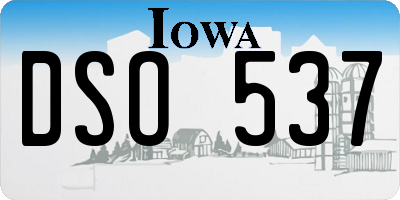 IA license plate DSO537