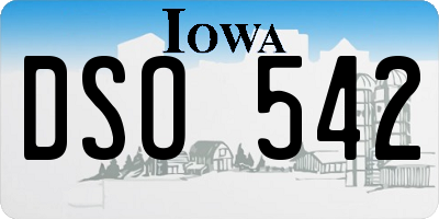 IA license plate DSO542