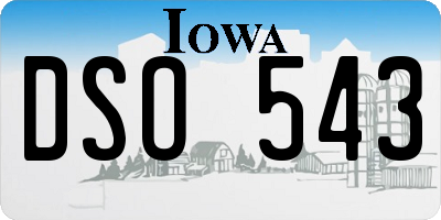 IA license plate DSO543