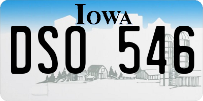 IA license plate DSO546