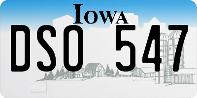 IA license plate DSO547