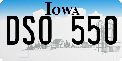 IA license plate DSO550