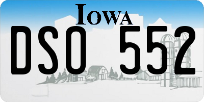 IA license plate DSO552