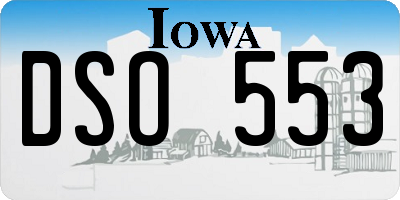 IA license plate DSO553