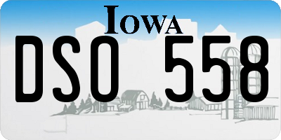 IA license plate DSO558