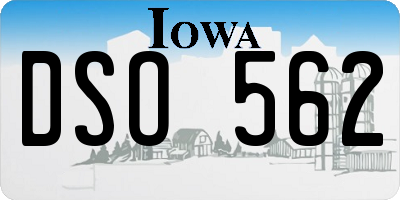 IA license plate DSO562