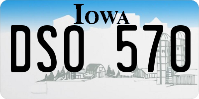 IA license plate DSO570