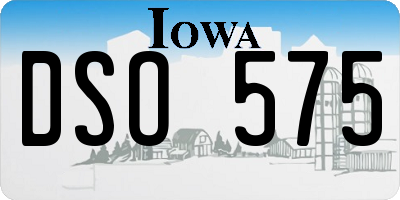 IA license plate DSO575