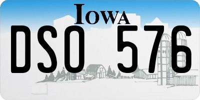 IA license plate DSO576