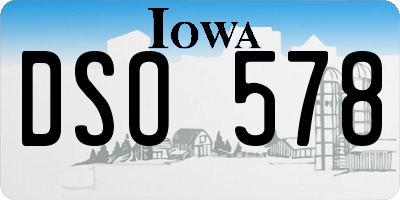 IA license plate DSO578