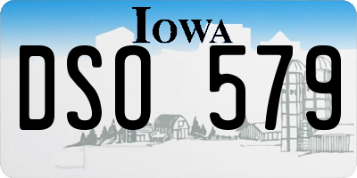 IA license plate DSO579