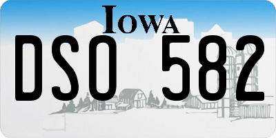 IA license plate DSO582