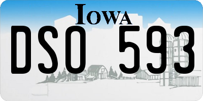 IA license plate DSO593