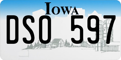 IA license plate DSO597