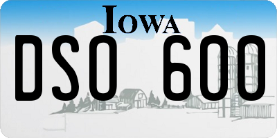 IA license plate DSO600