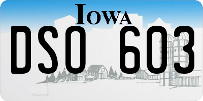 IA license plate DSO603