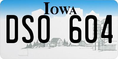 IA license plate DSO604