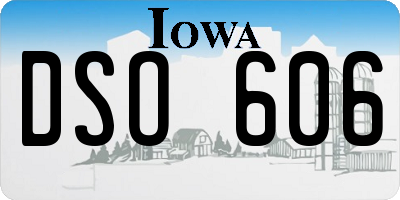 IA license plate DSO606