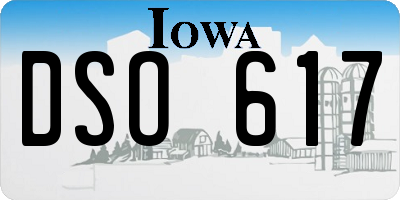 IA license plate DSO617