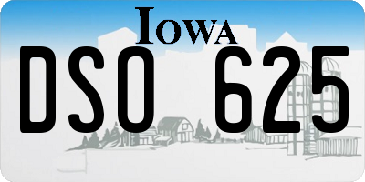 IA license plate DSO625