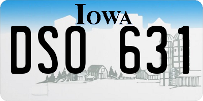 IA license plate DSO631