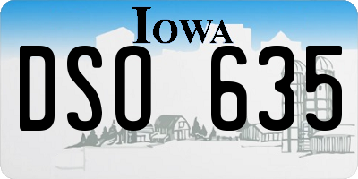 IA license plate DSO635