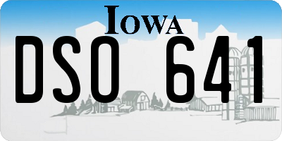 IA license plate DSO641