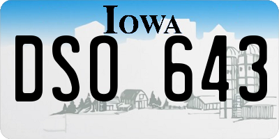 IA license plate DSO643