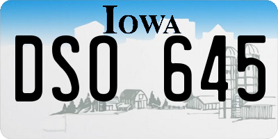 IA license plate DSO645