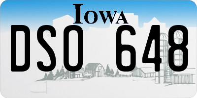 IA license plate DSO648