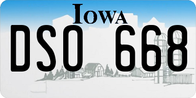 IA license plate DSO668