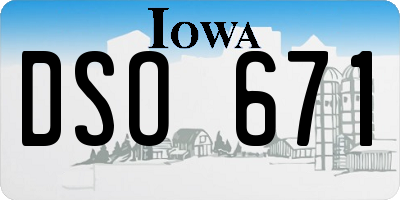 IA license plate DSO671