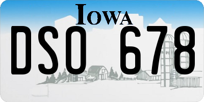 IA license plate DSO678