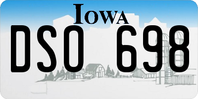 IA license plate DSO698