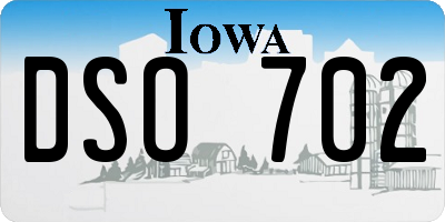 IA license plate DSO702