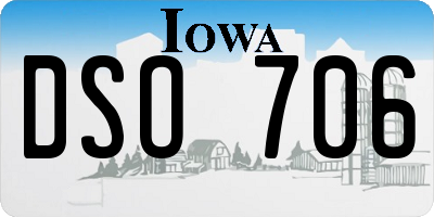 IA license plate DSO706