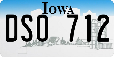 IA license plate DSO712