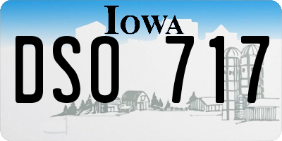 IA license plate DSO717