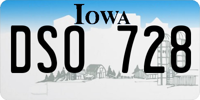 IA license plate DSO728