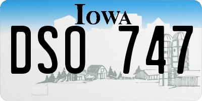 IA license plate DSO747