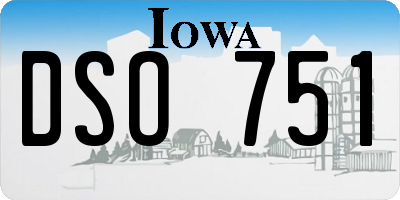 IA license plate DSO751