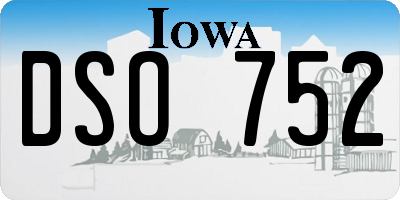 IA license plate DSO752