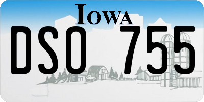IA license plate DSO755