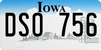 IA license plate DSO756