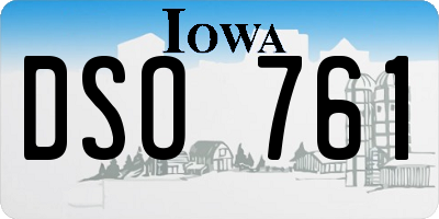 IA license plate DSO761