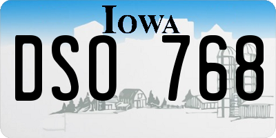 IA license plate DSO768