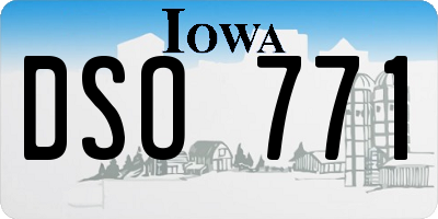 IA license plate DSO771