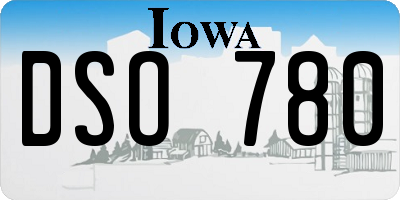 IA license plate DSO780