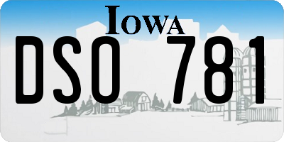 IA license plate DSO781